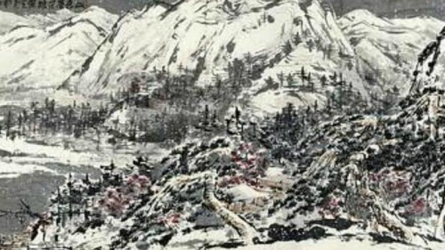 Het werk Snowy Mountain is verdwenen FOTO Poly Auction Hongkong