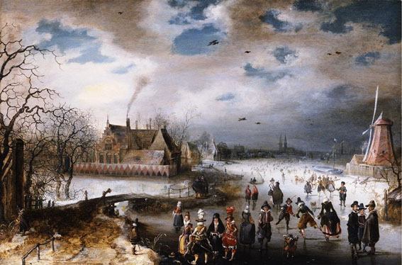 winterlandschap - adam van breen (1611)