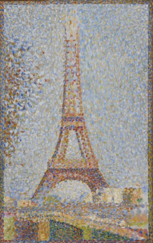 La tour Eiffel door Georges Seurat, een olieverfwerk op paneel uit ca 1889. Collectie de Young Museum, San Francisco, CA FOTO © Kröller-Müller Museum, Otterlo 