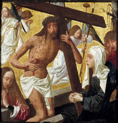 Christus als Man van Smarten eind 15de eeuw, Geertgen tot Sint Jans (ca.1465 – ca.1495) paneel, 24,5 x 24 cm © Museum Catharijneconvent 