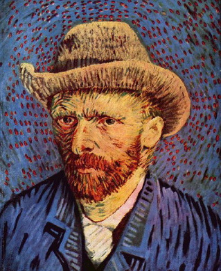 Een zelfportret van Vincent van Gogh met vilten hoed CREDITS:Wikimedia Commons