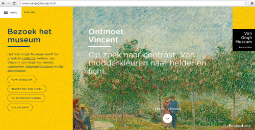 De nieuwe website zoals die op je scherm zal verschijnen CREDITS: Van Gogh Museum