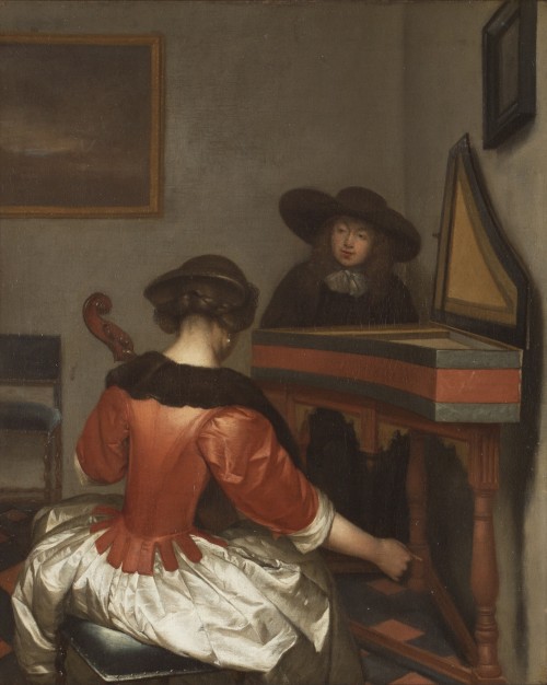 Toegeschreven aan Gerard ter Borch (1617-1681) Musicerend echtpaar CREDITS: Stedelijk Museum Zwolle